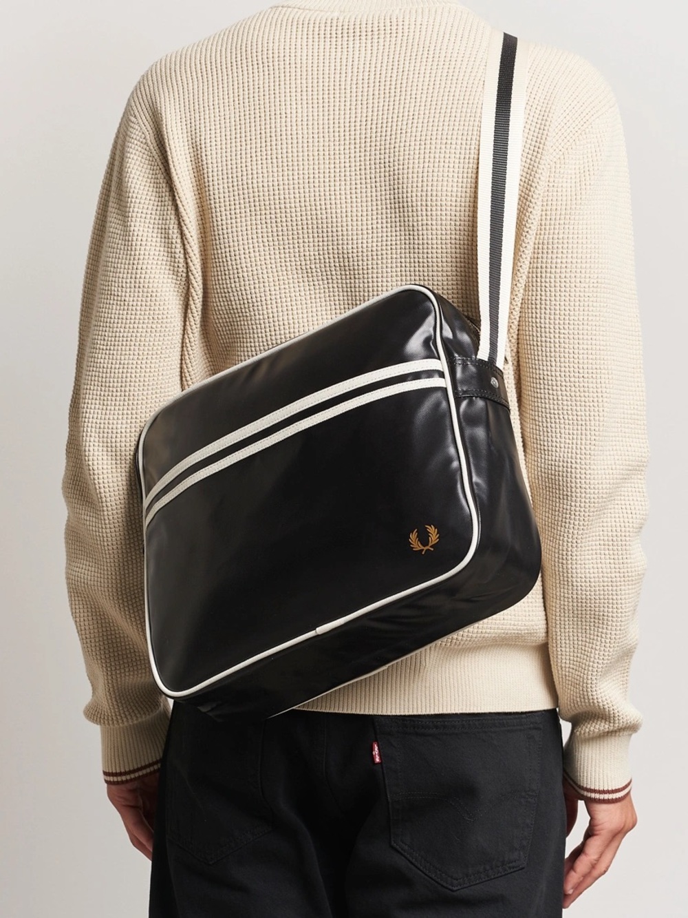 Fred Perry Black Messenger Bag